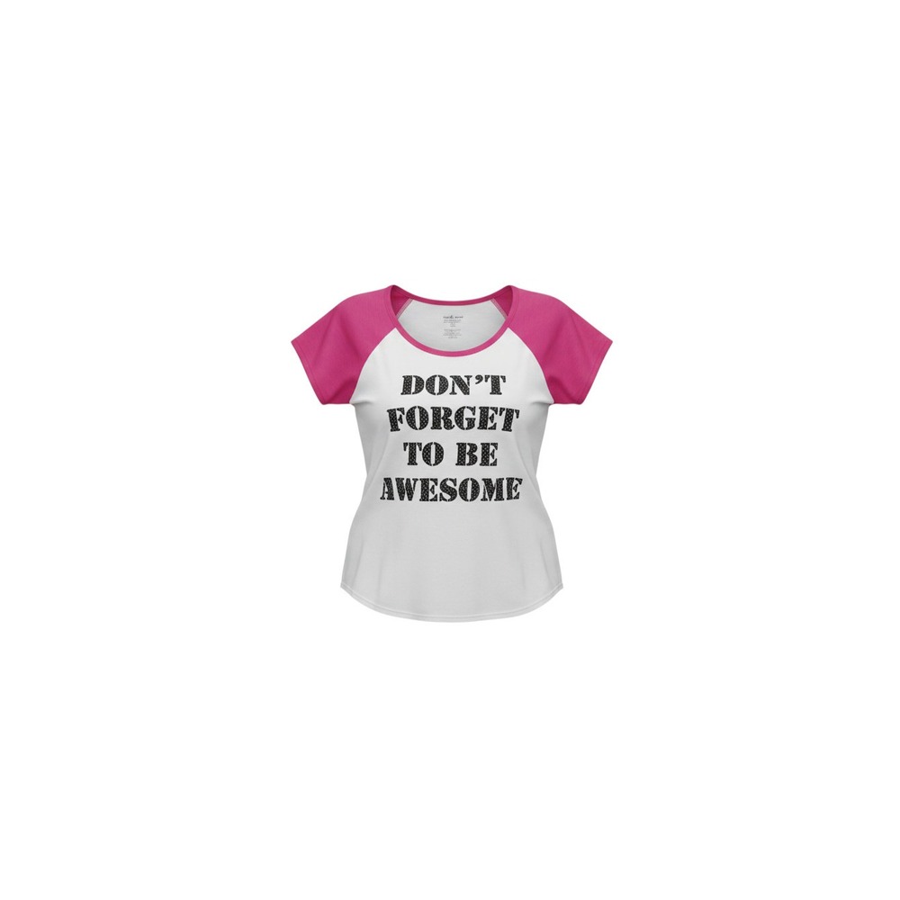 Rue21 Graphic Tee Womens Medium White Pink Raglan Cutout Back Short Sleeve